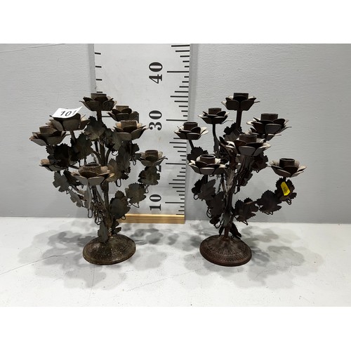 101 - Pair rose candelabras