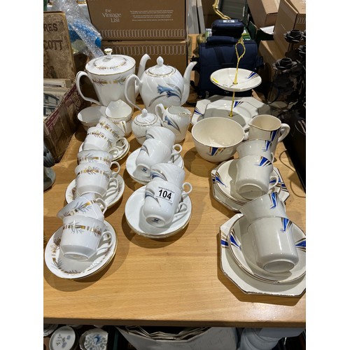 104 - Minton tea set + 2 other lots tea ware