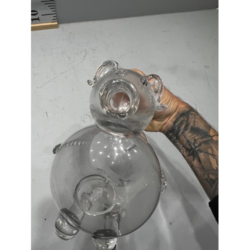 113 - Glass dog decanter