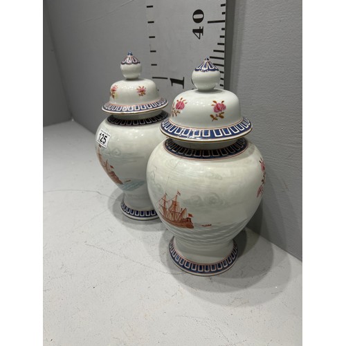 125 - Pair Chinese export vases. 1 a/f