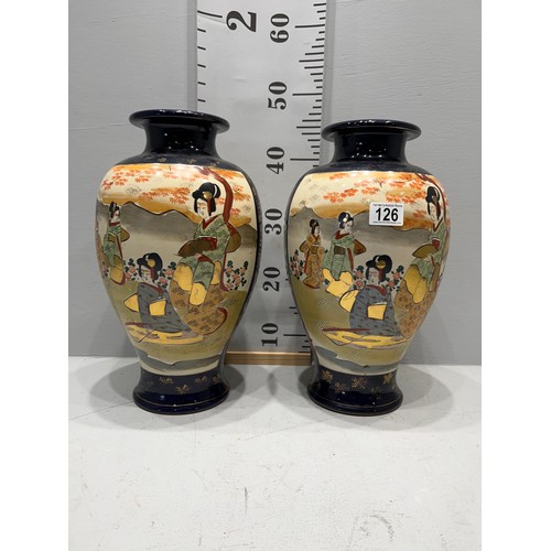 126 - Pair large oriental Japanese vases