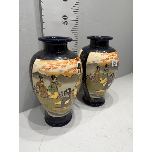 126 - Pair large oriental Japanese vases