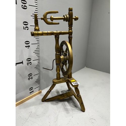 146 - Early Heavy brass spinning wheel