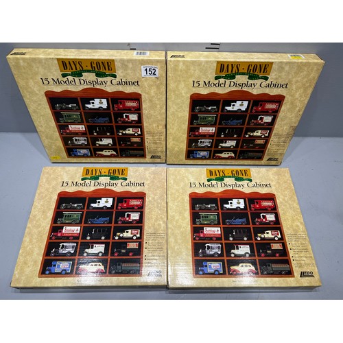 152 - 4 x 15 model display cabinets, all boxed