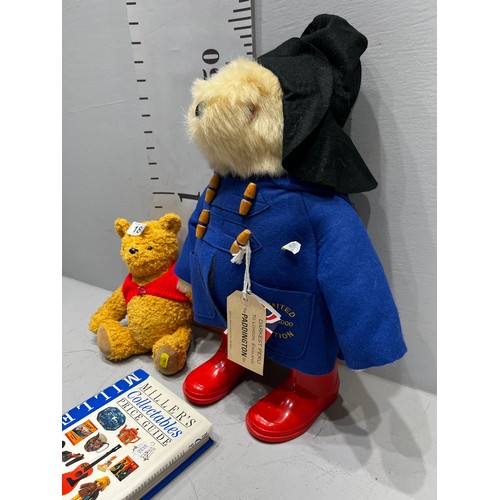 180 - Paddington Bear with label Ltd Edition 0177-1000 + Winnie the Pooh made by Gabrielle designs(Jeremy ... 