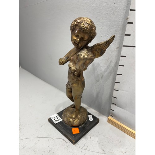 322 - Bronze figure 'Cherub + Violin'