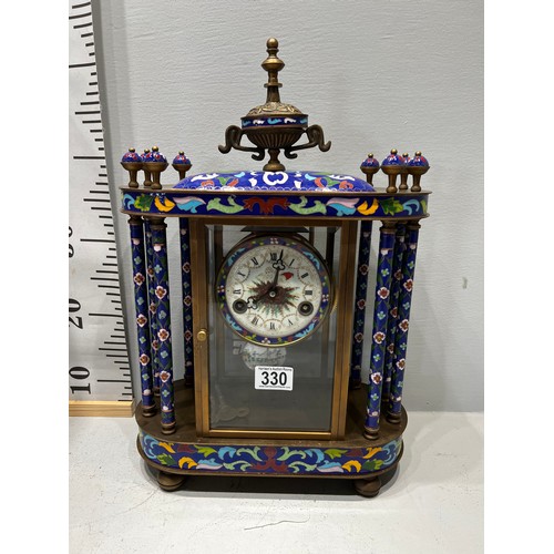 330 - Impressive Cloisonne clock with box