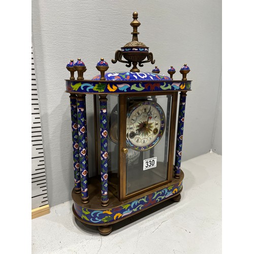 330 - Impressive Cloisonne clock with box