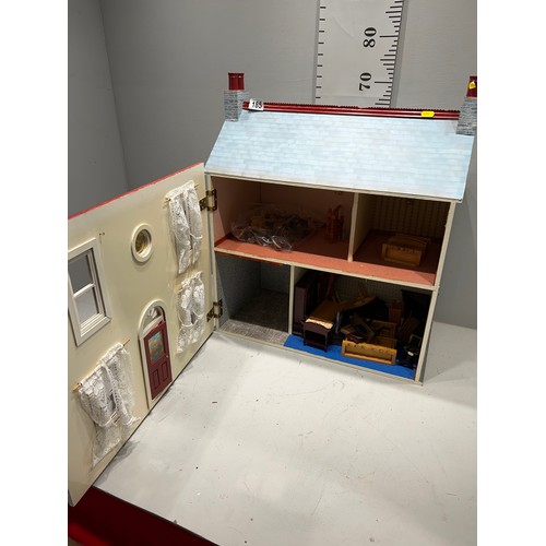 185 - Vintage Dolls house with furniture