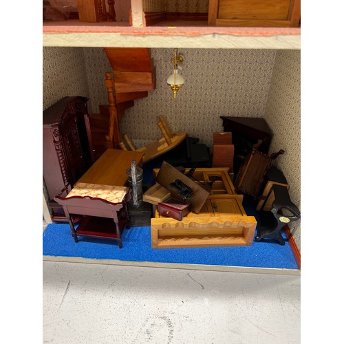 185 - Vintage Dolls house with furniture