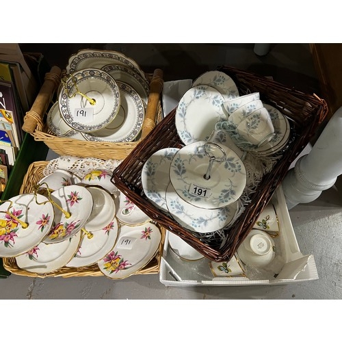 191 - 4 boxes china tea ware, Aynsley etc