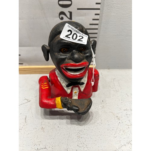 202 - Greedy boy cast metal money box