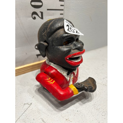 202 - Greedy boy cast metal money box