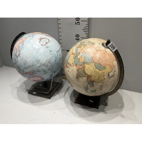 206 - 2 globes on stand