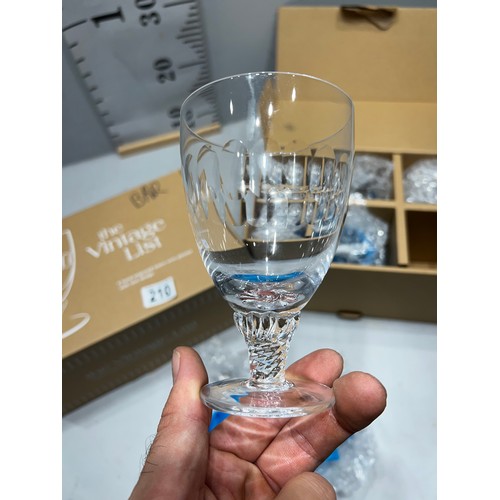 210 - 12 hand engraved glasses boxed