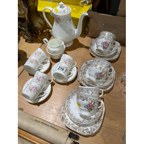 216 - 2 bone china tea / coffee sets