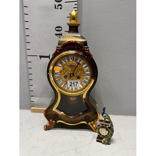 217 - French Large bracket clock  + Small mantle clock