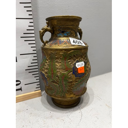 408 - Bronze Chinese cloisonne vase