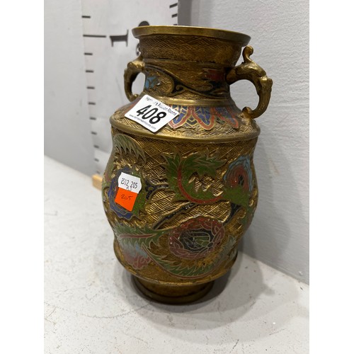 408 - Bronze Chinese cloisonne vase