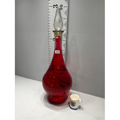 243 - Large Apothecary Carboy glass. Stunning piece!