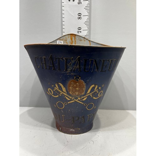 276 - Large French vintage Blue grape bucket