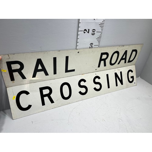 296 - Rail road crossing metal sign