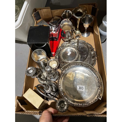 303 - Box silver plate items