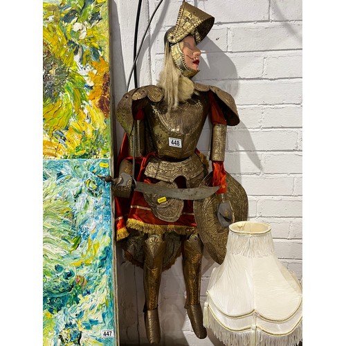 448 - Vintage soldier Marionette. Approx. 3ft H