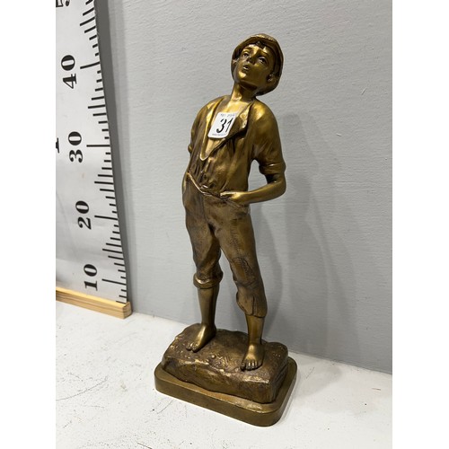 313 - Bronze whistling boy figure