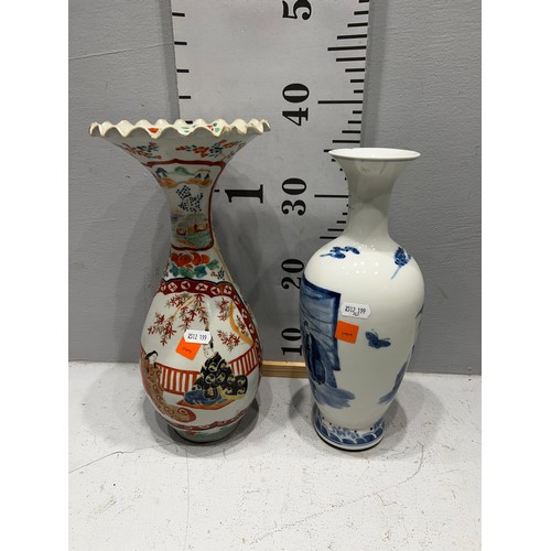 315 - Large Imari vase + Blue/White Chinese vase a/f