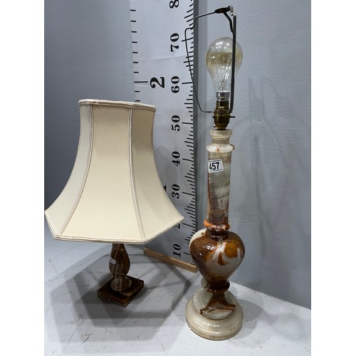 457 - 2 Onyx table lamps