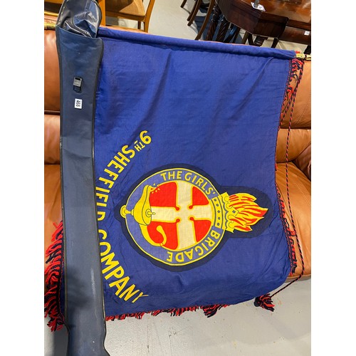 468 - The Girls Brigade 9th Sheffield Company flag on staff