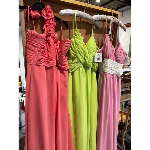 479 - 3 Prom dresses. New with price tags on