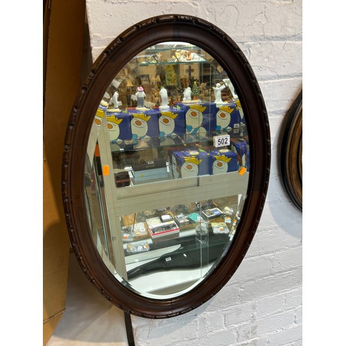 502 - 2 Edwardian oval mirrors