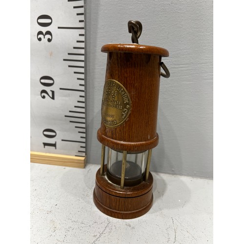 509 - Eccles wooden miners lamp