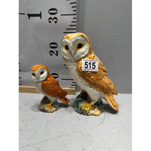 515 - Large + Small Beswick owls