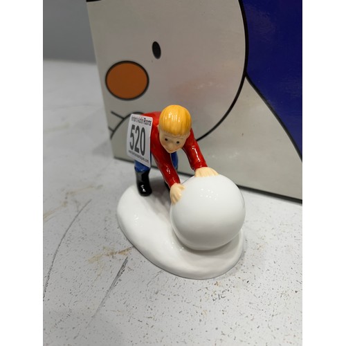 520 - Coalport The Snowman figure. 'Building the Snowman' boxed