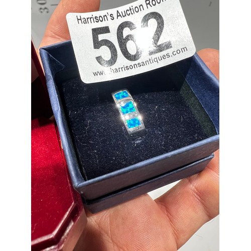 562 - 2 silver + opal rings