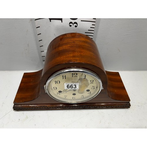 663 - Napoleon oak mantle clock