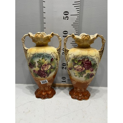 666 - Pair Victorian tall vases