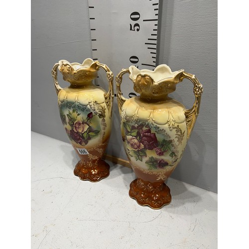 666 - Pair Victorian tall vases