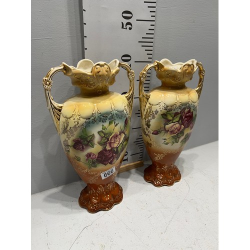 666 - Pair Victorian tall vases