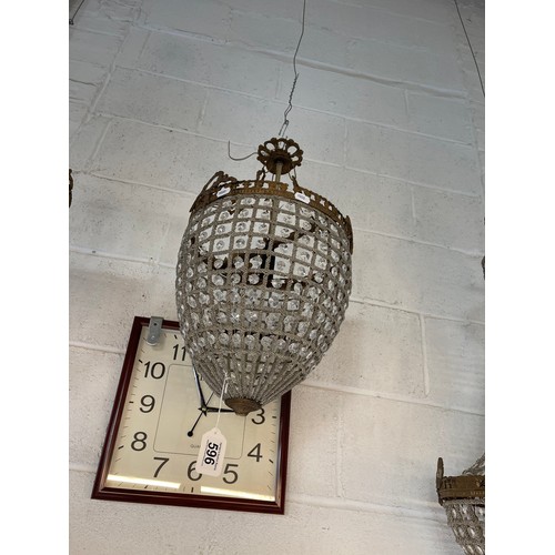 596 - french Lantern style glass ceiling light