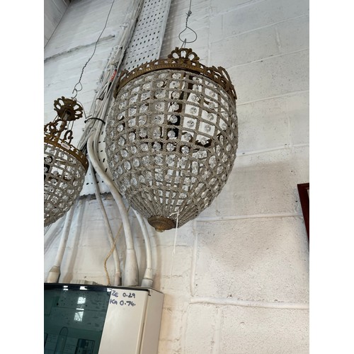 597 - french Lantern style glass ceiling light