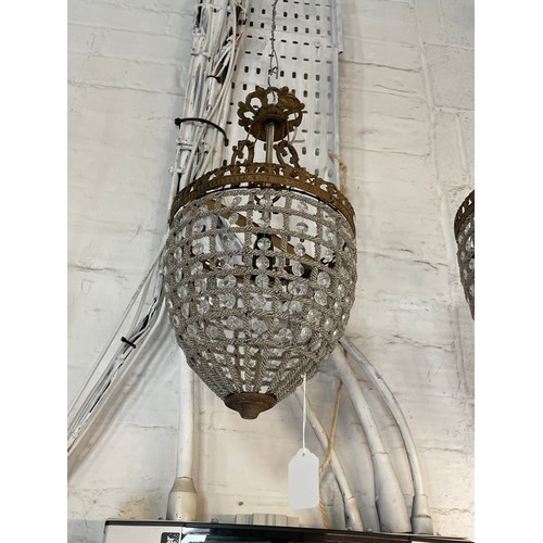 598 - french Lantern style glass ceiling light