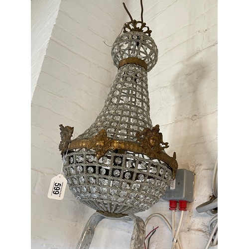 599 - large french Ornate glass chandelier