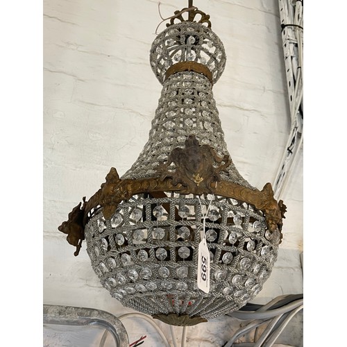 599 - large french Ornate glass chandelier