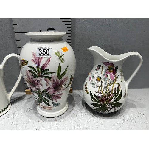 350 - 3 pieces Portmeirion pottery vase, jug, watering can