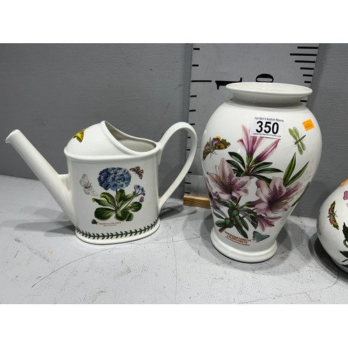 350 - 3 pieces Portmeirion pottery vase, jug, watering can