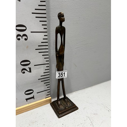 351 - Bronze African modernist statue